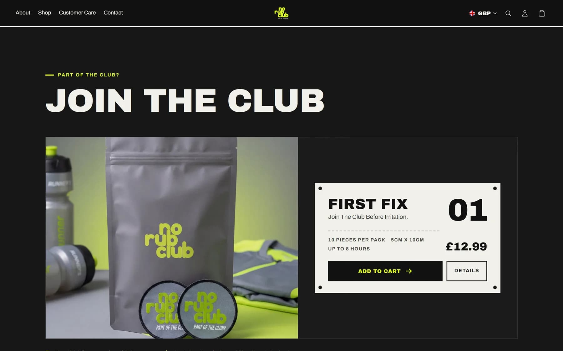 No Rub Club screen 1