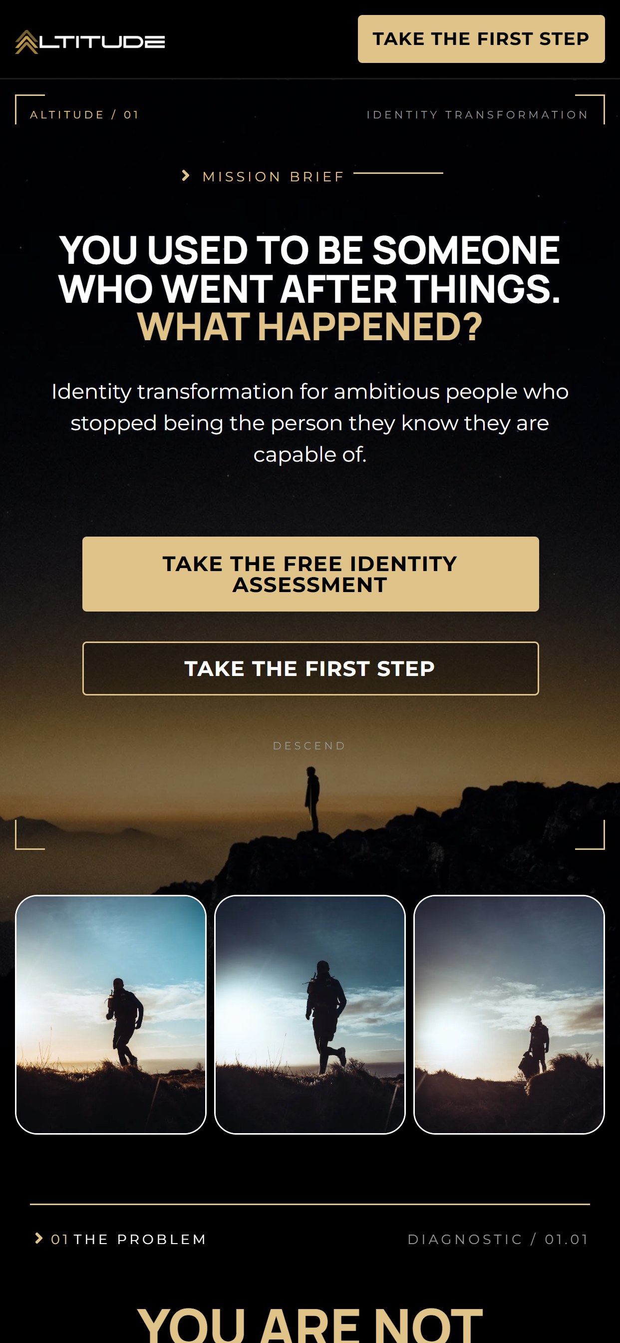 Altitude website on a phone
