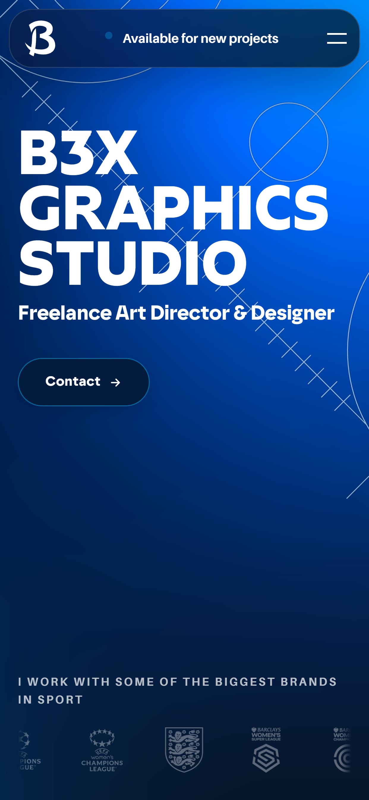 B3x Graphics Studio website on a phone