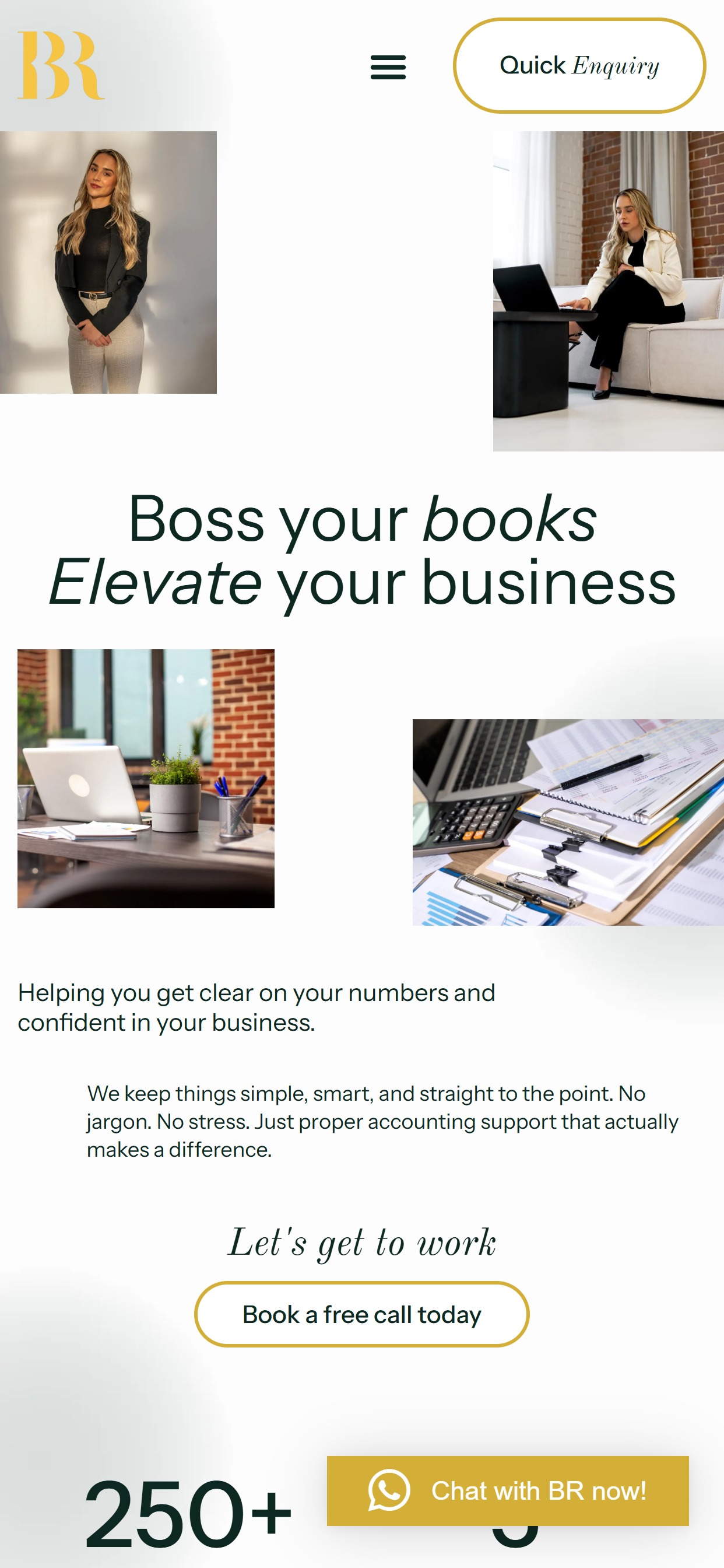 BR Accountancy website on a phone