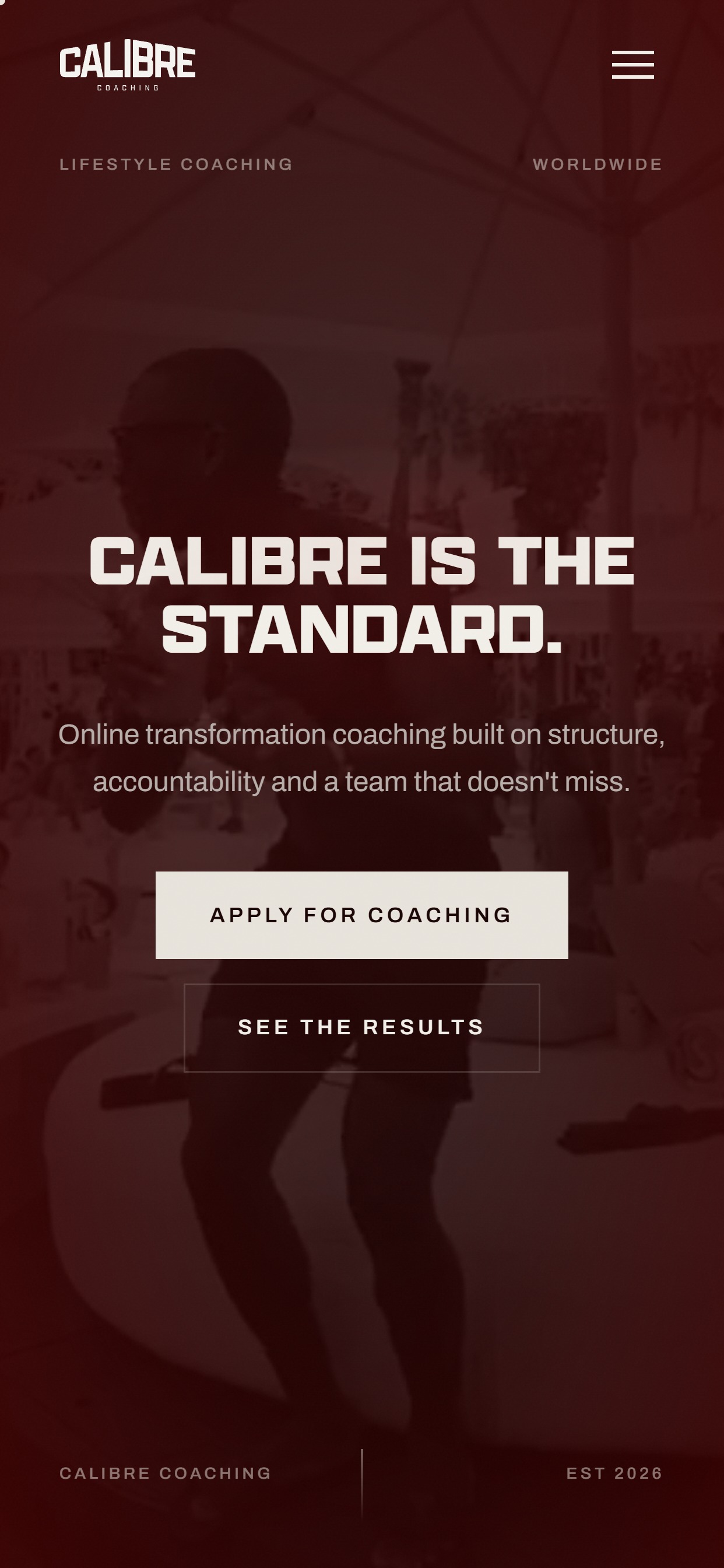 Calibre Coaching website on a phone