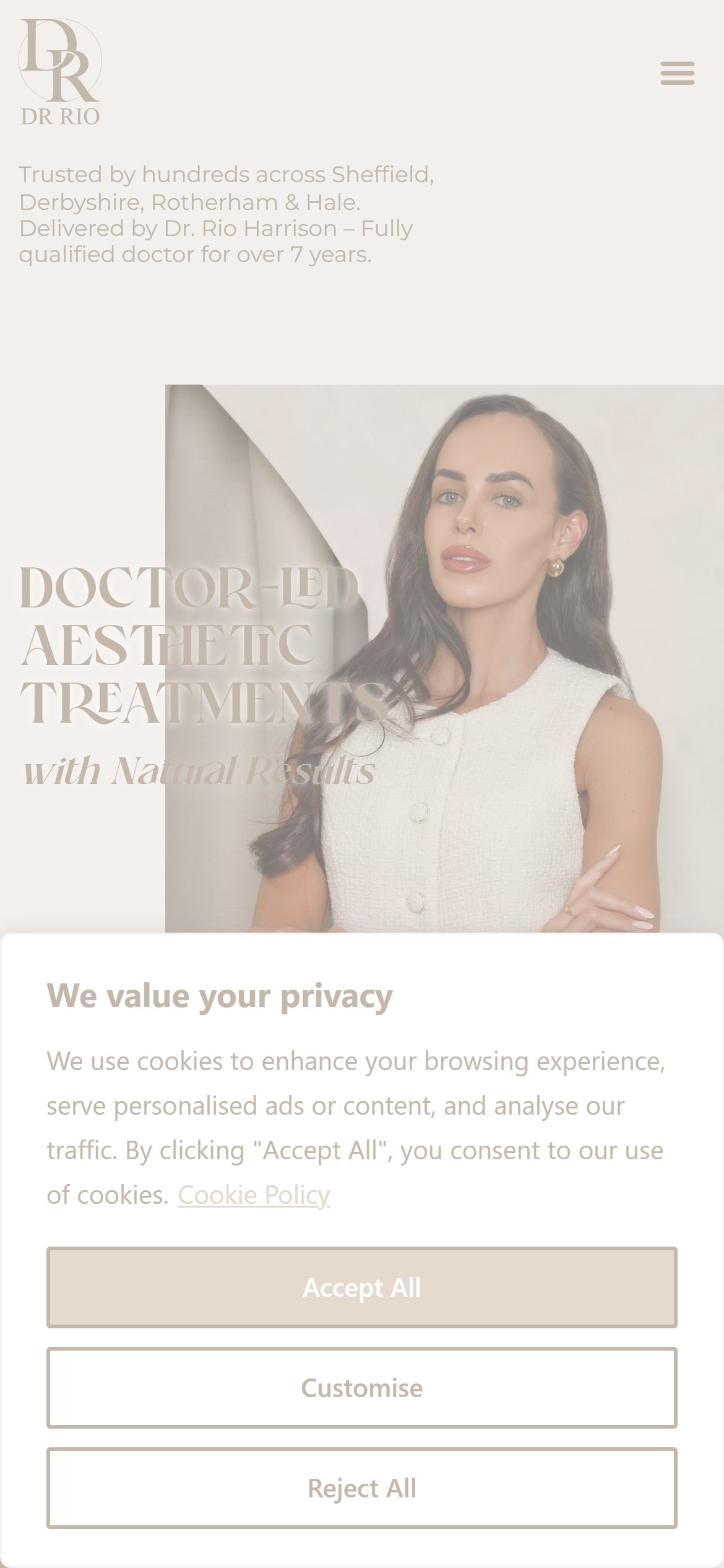 Dr Rio website on a phone