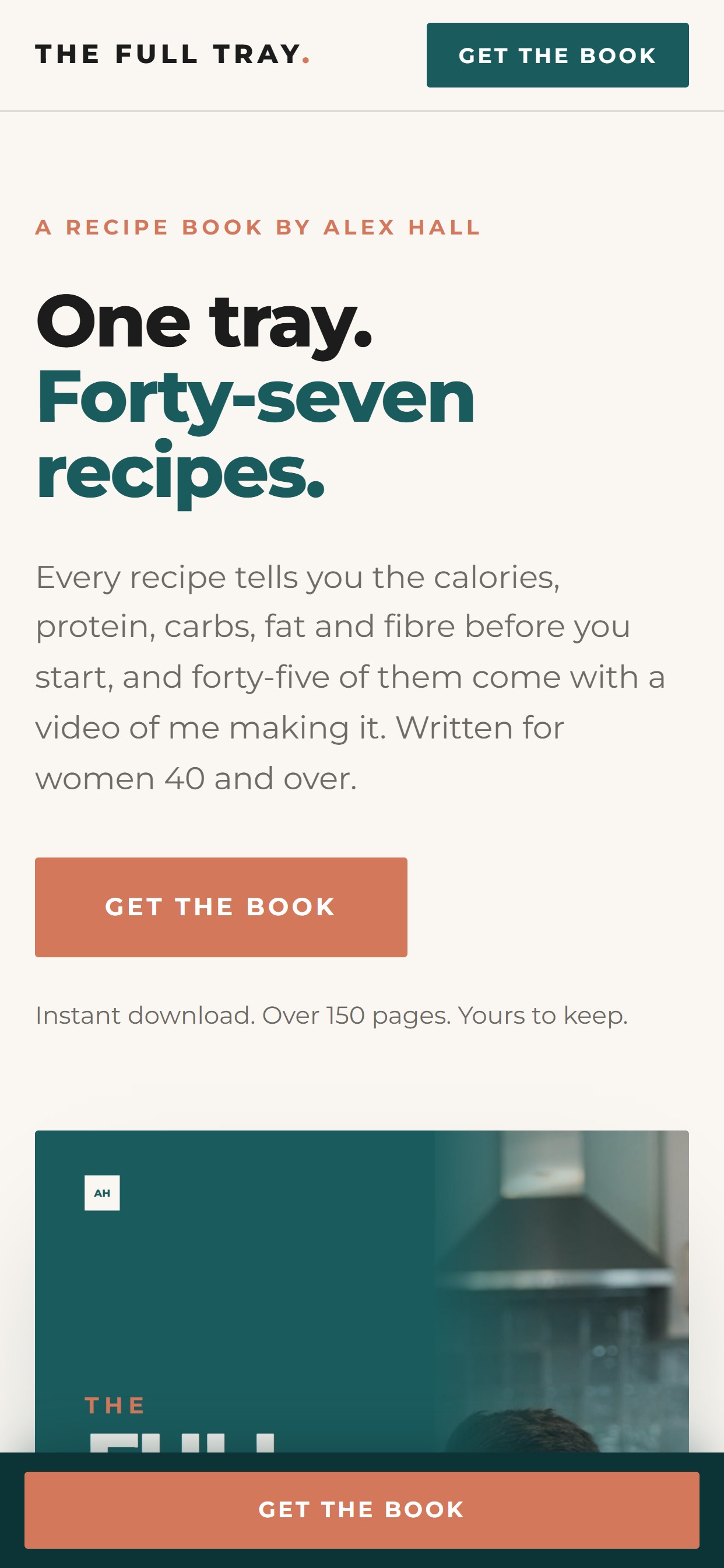 The Full Tray website on a phone