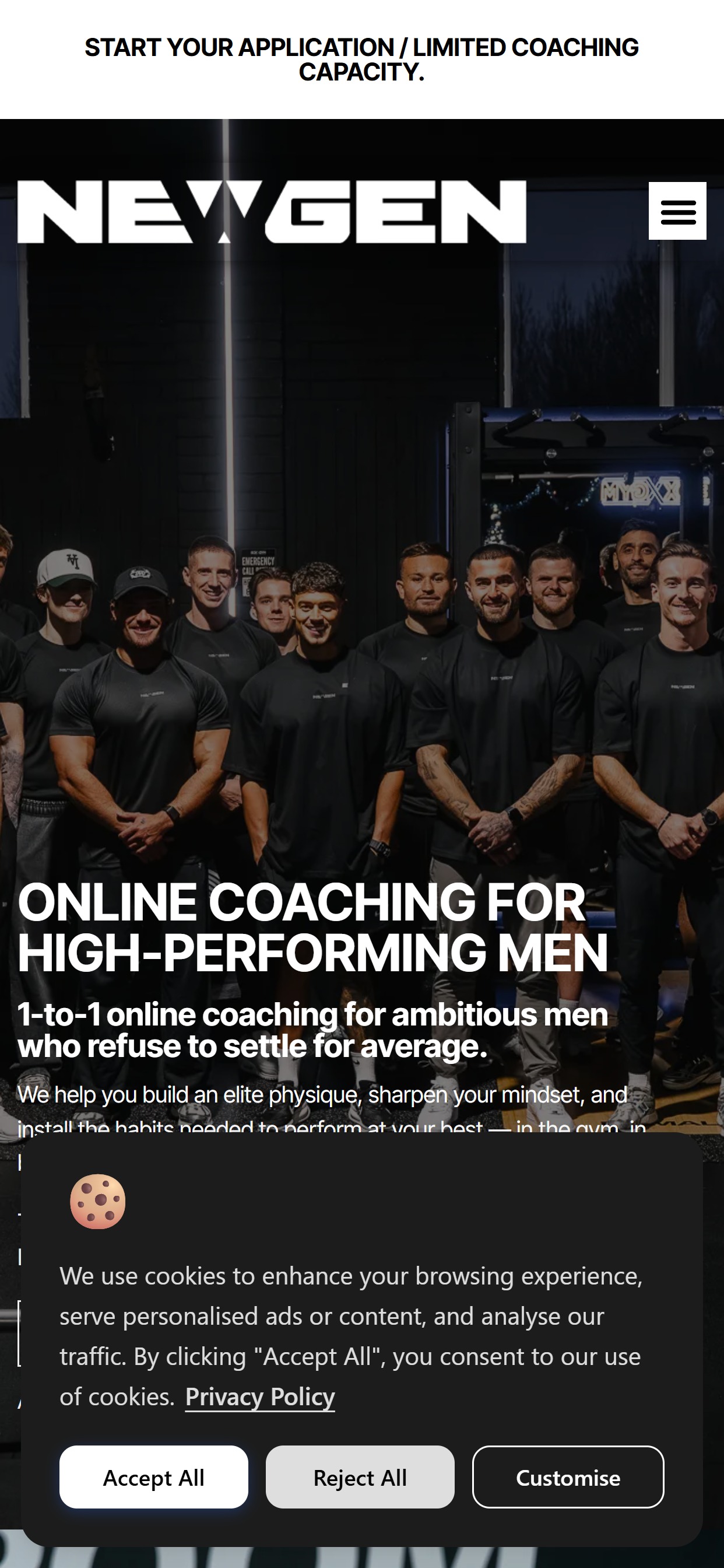 Newgen Coaching website on a phone