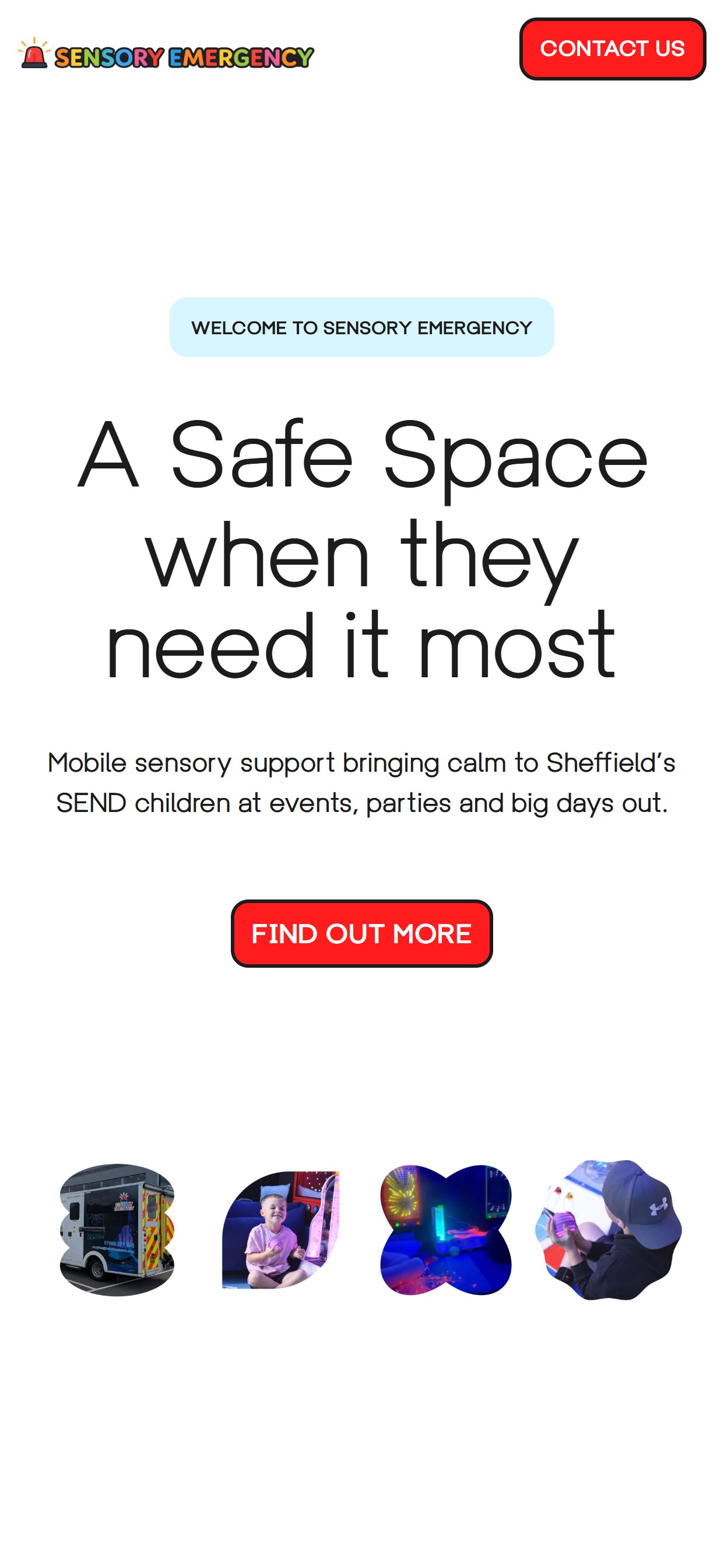 Sensory Emergency website on a phone